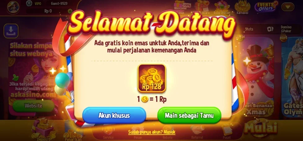 ASKASINO tampilan situs